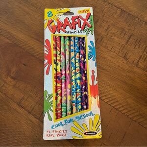 New Vintage y2k 2002 RoseArt Grafix Real Wood #2 Pencils Nostalgic